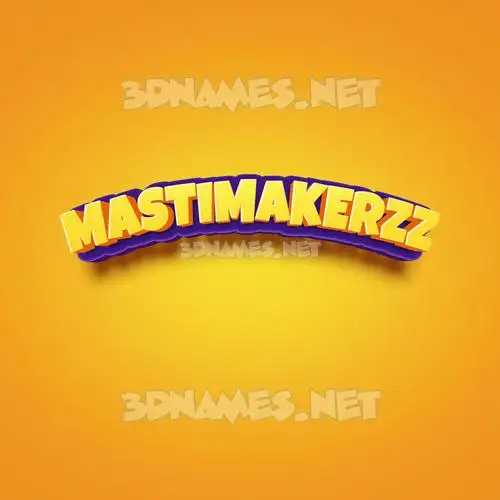 mastimakerzz in Orange Toon style - 3D name wallpaper