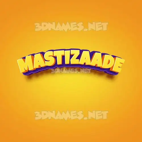 mastizaade in Orange Toon style - 3D name wallpaper