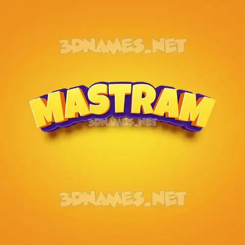 mastram in Orange Toon style - 3D name wallpaper