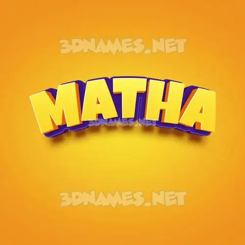 matha in Orange Toon style - 3D name wallpaper