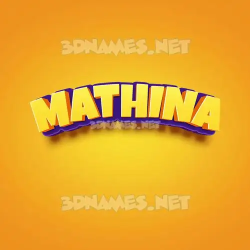 mathina in Orange Toon style - 3D name wallpaper
