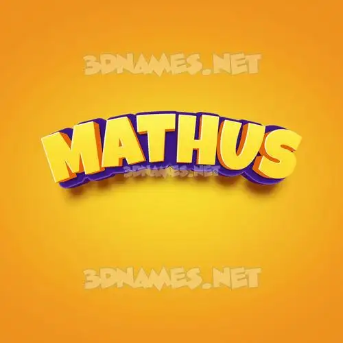 mathus in Orange Toon style - 3D name wallpaper