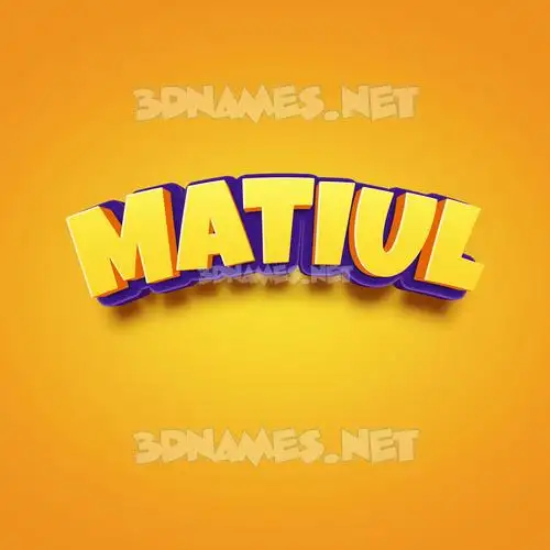matiul in Orange Toon style - 3D name wallpaper