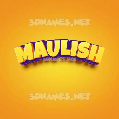 maulish in Orange Toon style - 3D name wallpaper
