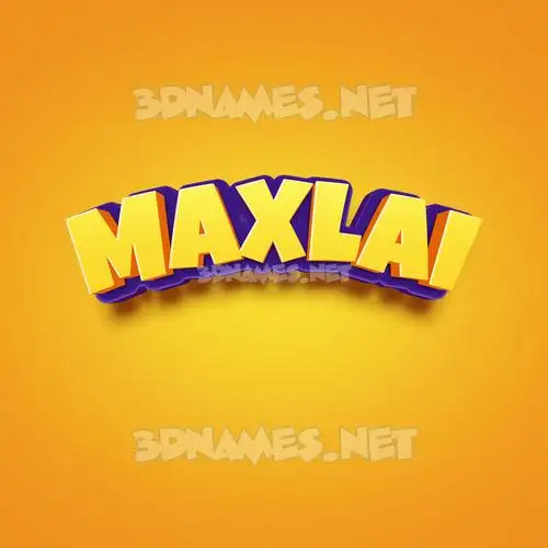 maxlai in Orange Toon style - 3D name wallpaper