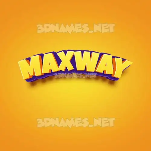 maxway in Orange Toon style - 3D name wallpaper