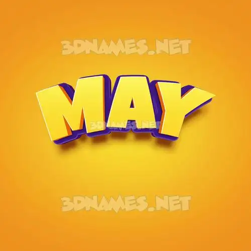 may in Orange Toon style - 3D name wallpaper