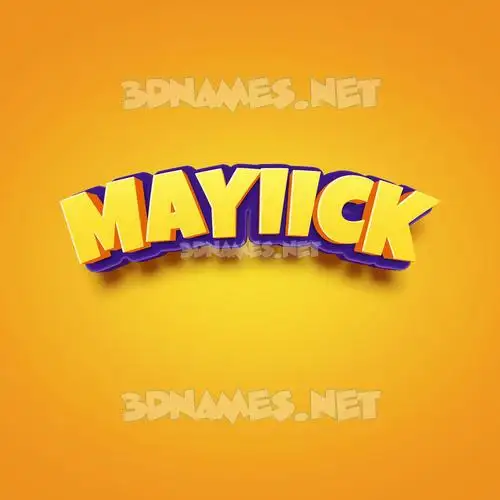 mayiick in Orange Toon style - 3D name wallpaper