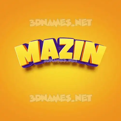 mazin in Orange Toon style - 3D name wallpaper