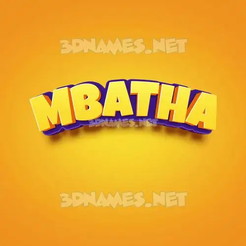 mbatha in Orange Toon style - 3D name wallpaper