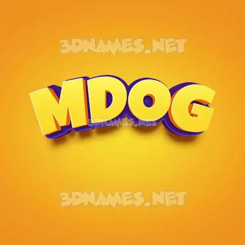 mdog in Orange Toon style - 3D name wallpaper
