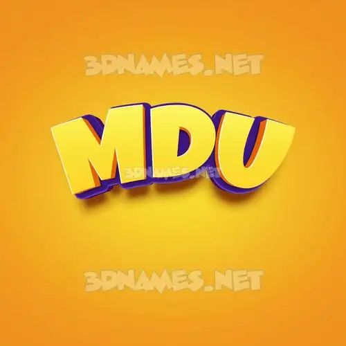 mdu in Orange Toon style - 3D name wallpaper mdu in Orange Toon style - 3D name wallpaper