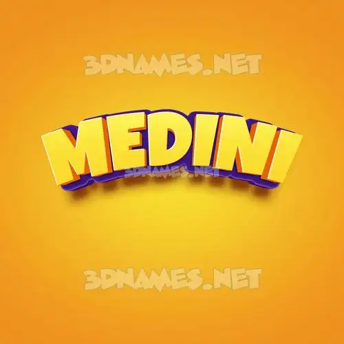 medini in Orange Toon style - 3D name wallpaper