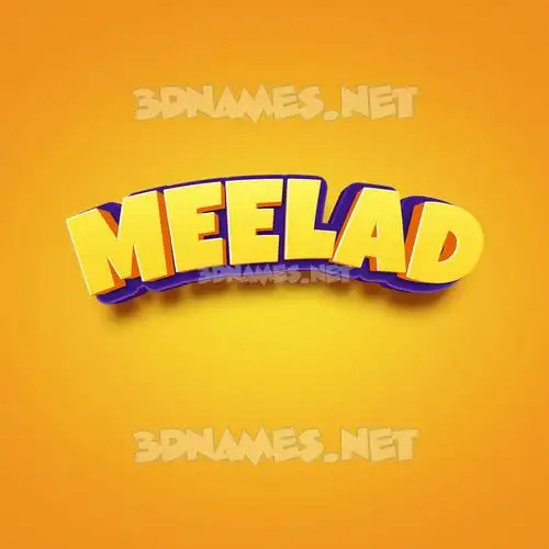 meelad in Orange Toon style - 3D name wallpaper