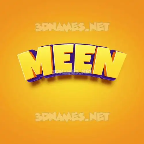 meen in Orange Toon style - 3D name wallpaper meen in Orange Toon style - 3D name wallpaper