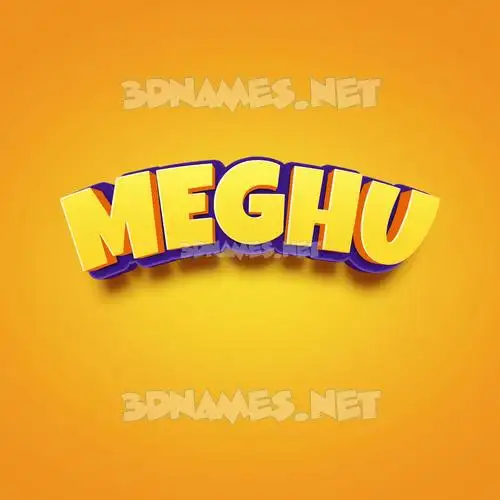 meghu in Orange Toon style - 3D name wallpaper