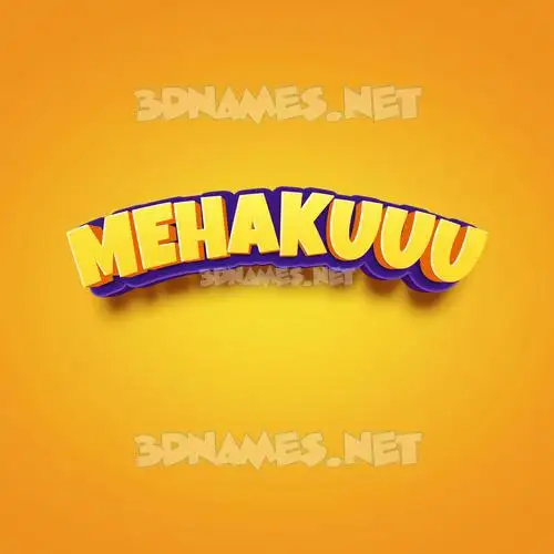 mehakuuu in Orange Toon style - 3D name wallpaper mehakuuu in Orange Toon style - 3D name wallpaper