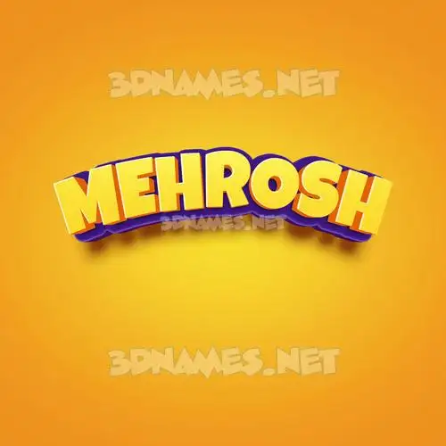 mehrosh in Orange Toon style - 3D name wallpaper