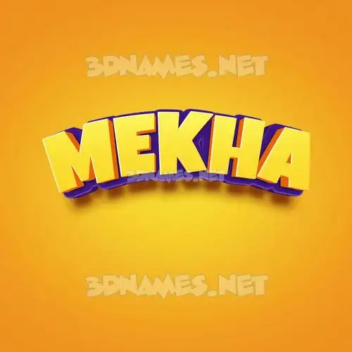 mekha in Orange Toon style - 3D name wallpaper