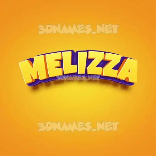 melizza in Orange Toon style - 3D name wallpaper