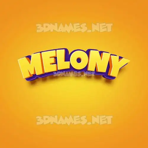 melony in Orange Toon style - 3D name wallpaper