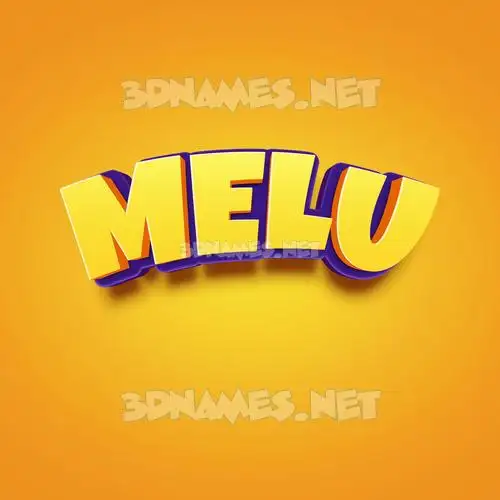 melu in Orange Toon style - 3D name wallpaper