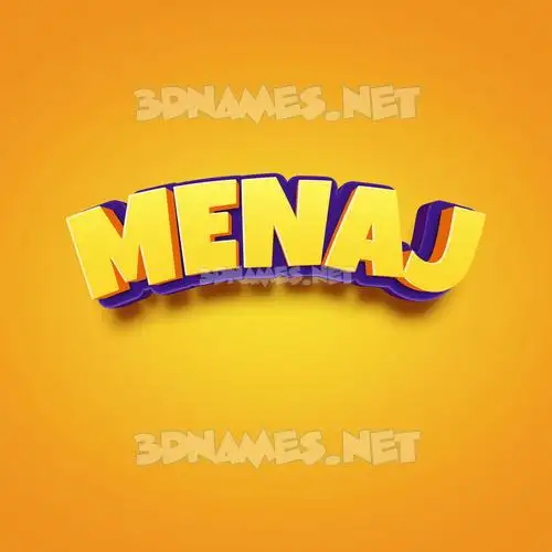 menaj in Orange Toon style - 3D name wallpaper