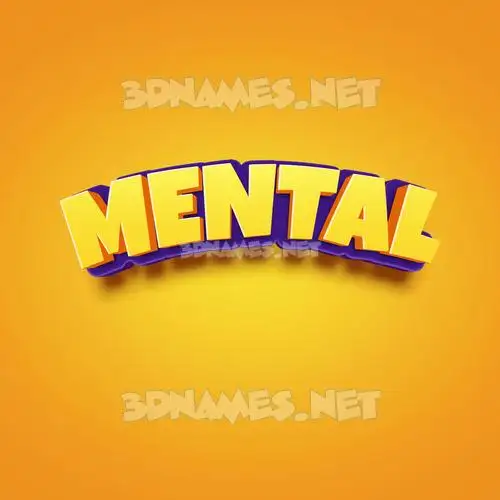 mental in Orange Toon style - 3D name wallpaper