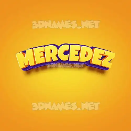 mercedez in Orange Toon style - 3D name wallpaper
