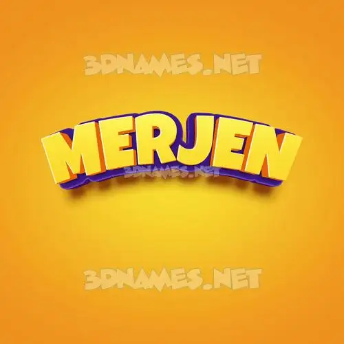 merjen in Orange Toon style - 3D name wallpaper
