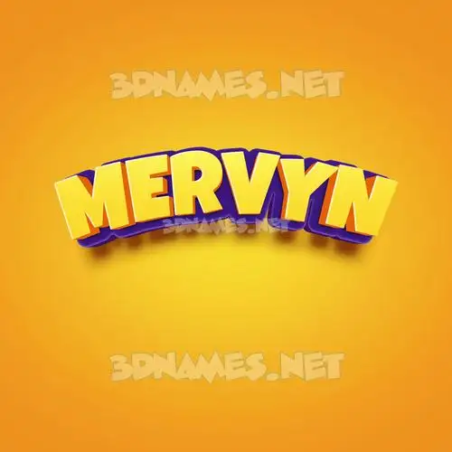 mervyn in Orange Toon style - 3D name wallpaper