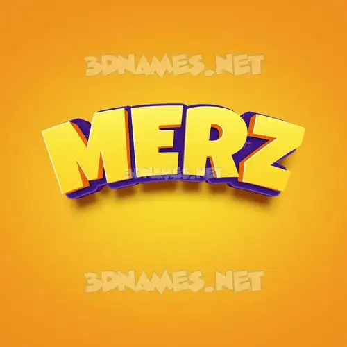 merz in Orange Toon style - 3D name wallpaper
