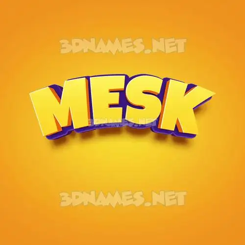 mesk in Orange Toon style - 3D name wallpaper