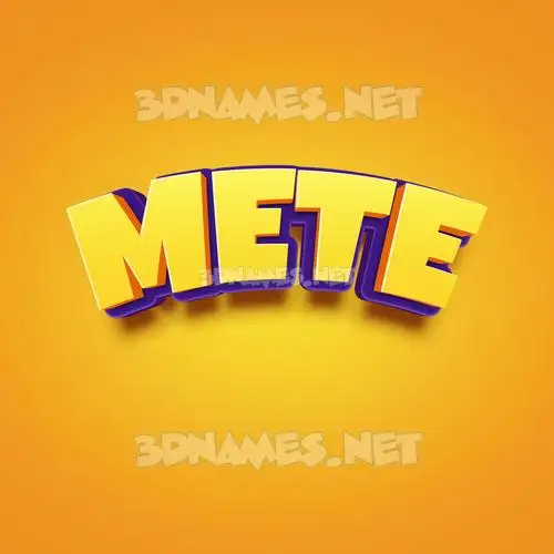 mete in Orange Toon style - 3D name wallpaper