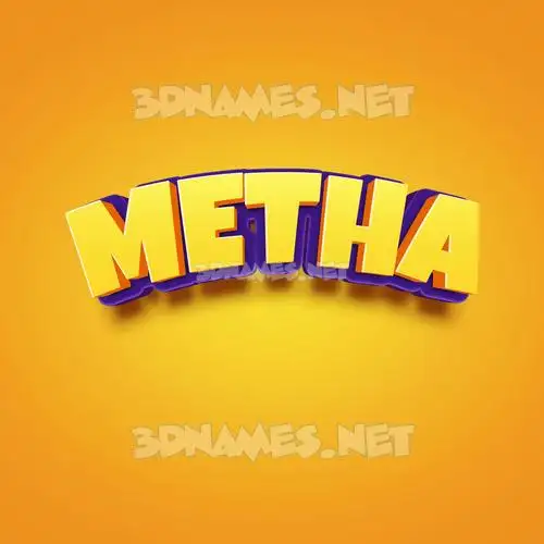 metha in Orange Toon style - 3D name wallpaper