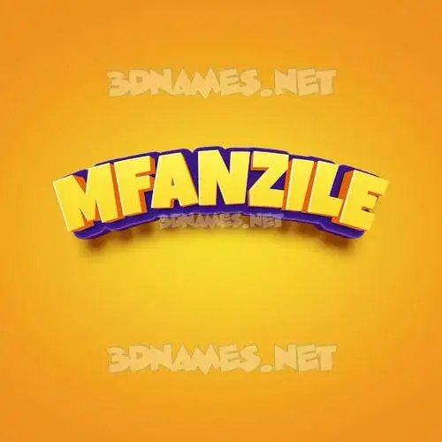 mfanzile in Orange Toon style - 3D name wallpaper