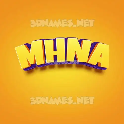 mhna in Orange Toon style - 3D name wallpaper