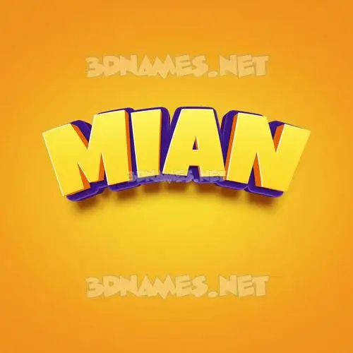 mian in Orange Toon style - 3D name wallpaper mian in Orange Toon style - 3D name wallpaper