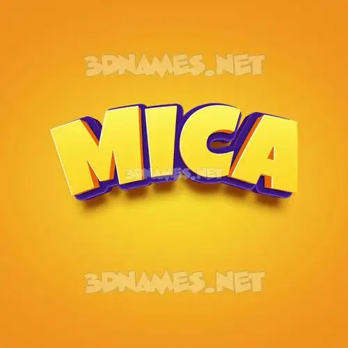 mica in Orange Toon style - 3D name wallpaper mica in Orange Toon style - 3D name wallpaper