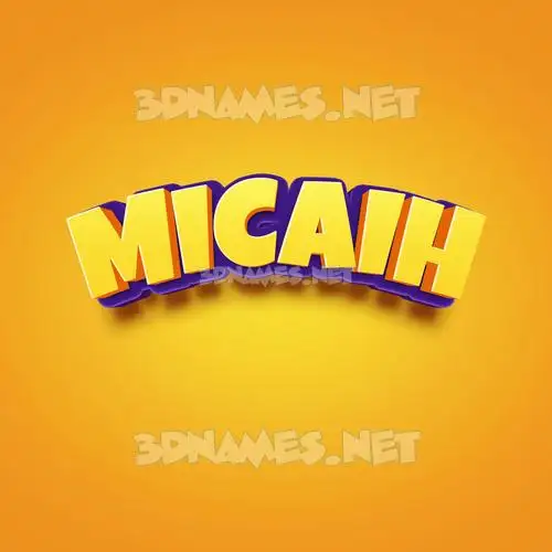 micaih in Orange Toon style - 3D name wallpaper
