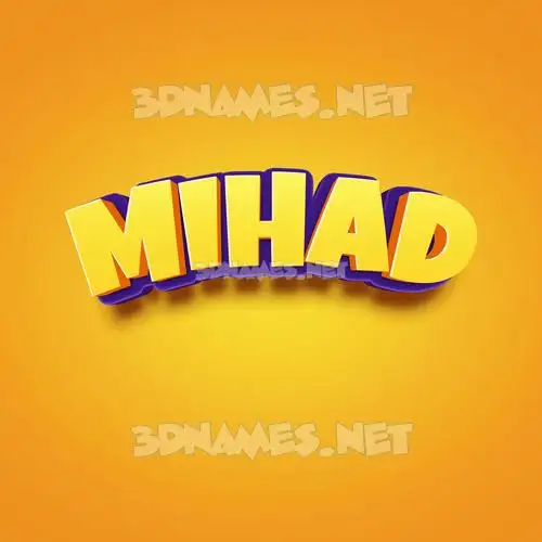 mihad in Orange Toon style - 3D name wallpaper