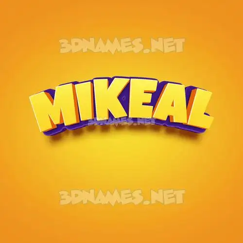 mikeal in Orange Toon style - 3D name wallpaper