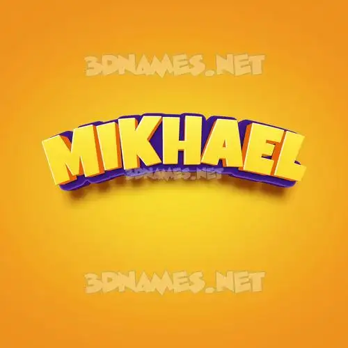 mikhael in Orange Toon style - 3D name wallpaper