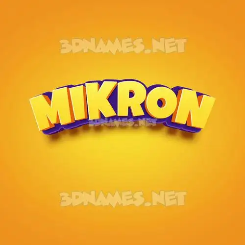 mikron in Orange Toon style - 3D name wallpaper
