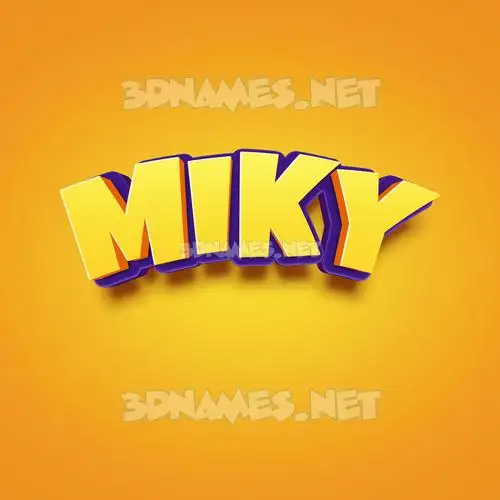 miky in Orange Toon style - 3D name wallpaper