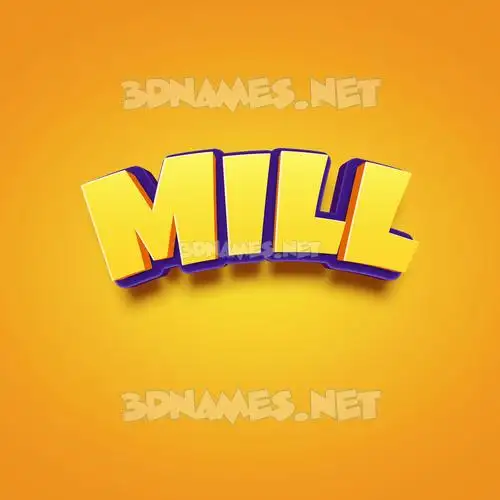 mill in Orange Toon style - 3D name wallpaper