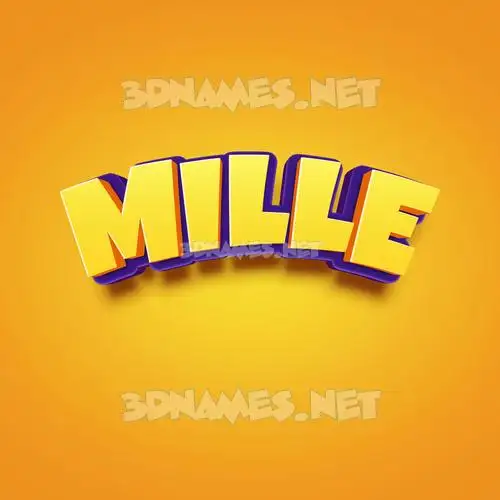 mille in Orange Toon style - 3D name wallpaper mille in Orange Toon style - 3D name wallpaper