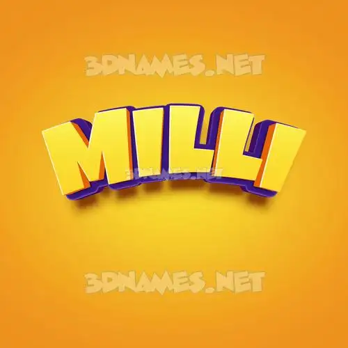 milli in Orange Toon style - 3D name wallpaper milli in Orange Toon style - 3D name wallpaper