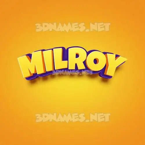 milroy in Orange Toon style - 3D name wallpaper