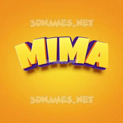 mima in Orange Toon style - 3D name wallpaper mima in Orange Toon style - 3D name wallpaper